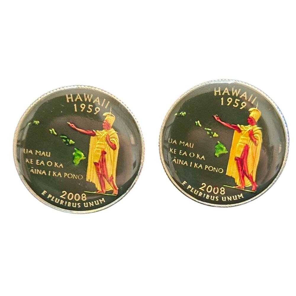 Hawai'i State Quarter-Design Cufflinks